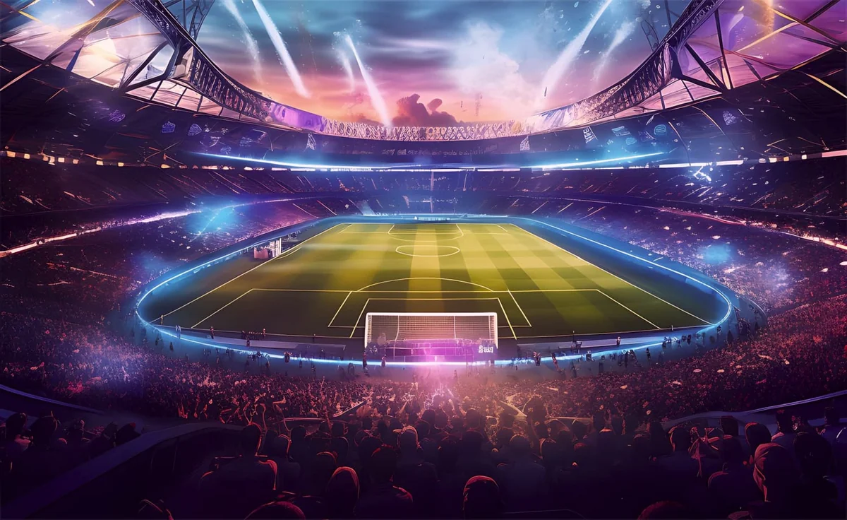 Estádio de futebol iluminado